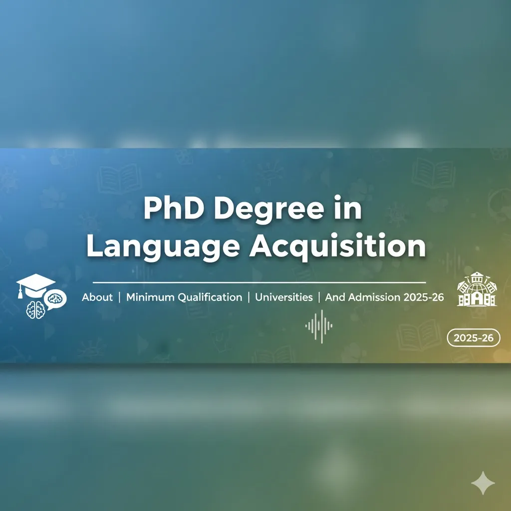 PhD Degree in Language Acquisition - About, Minimum Qualification, Universities, And Admission 2025-26 thumbnail