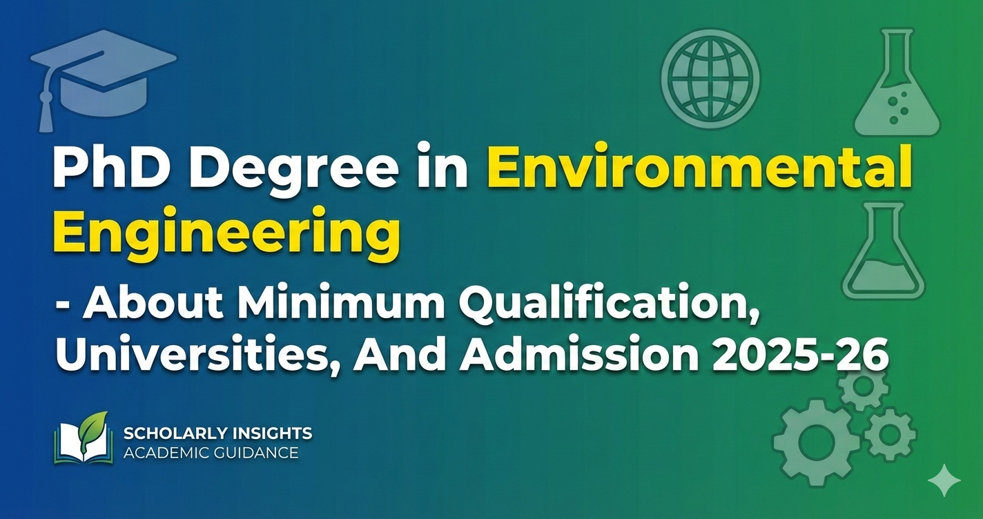 PhD Degree in Environmental Engineering - About Minimum Qualification, Universities, And Admission 2025-26 thumbnail